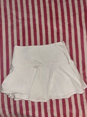 H&M White Eyelet Mini A-line Skirt
